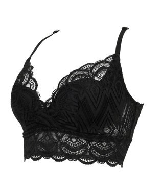 BRADELIS New York 【BRADELIS Me / ノンワイヤー】Lovely Back Bra26S1 補正下着 補整 ブラジャー 華やかなレースの見せインナー ブラック