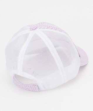 ANY KIDS リボン メッシュ キャップ ラベンダー×ギンガムチェック