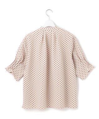 23区 S 【WEB&一部店舗限定/洗える】ドットプリント サッカー ブラウス ベージュ系
