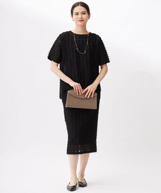 自由区 L 【セットアップ対応】シアーカットジャカード ニット ブラック