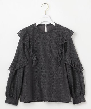 ANY SIS S 【洗える】ラッフルレース トップス スレート