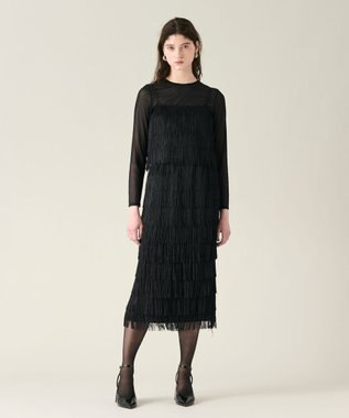 GRACE CONTINENTAL フリンジトップ ブラック