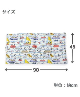 PET PARADISE スヌーピー 夏休み柄 クール ロールマット (90×45cm) 紺（ネイビー・インディゴ）