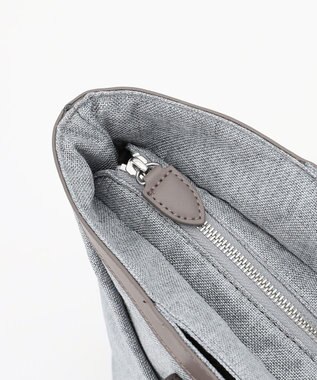 Y'SACCS リネンライク　イニシャルトート　Mサイズ ライトグレー