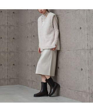 MODE ET JACOMO 【レイン対応】サイドゴアショートブーツ ダークブラウン