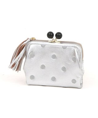 UNBILLION ペルケ perche / アクリル玉がま口2つ折り財布 シルバードット