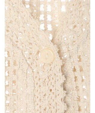 Green Parks インド綿　レース編みカーディガン Natural