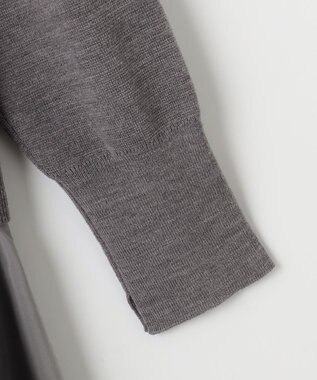 自由区 【カタログ掲載】ウールミラノ異素材 ワンピース グレー