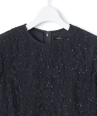 23区 【APPLAUDIR】スパンコールレース ドレス ネイビー系