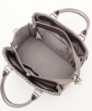 LA BAGAGERIE ランダムプリーツ2WAYハンドバッグ ガンメタリック