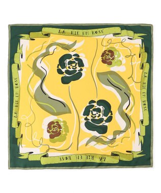 23区 manipuri コラージュローズ シルク スカーフ イエロー系