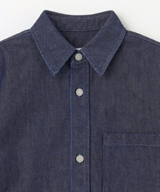 NAVE 【ReNave・セットアップ可/洗える】マーセライズデニムシャツ ネイビー系