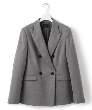 23区 【セットアップ対応】TWサキソニー ダブル ジャケット ライトグレー系