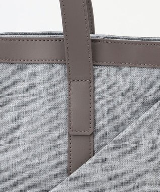 Y'SACCS リネンライク　イニシャルトート　Mサイズ ライトグレー