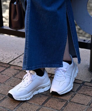 Pointer 日本製 本革 穴開きソールスニーカー ホワイト