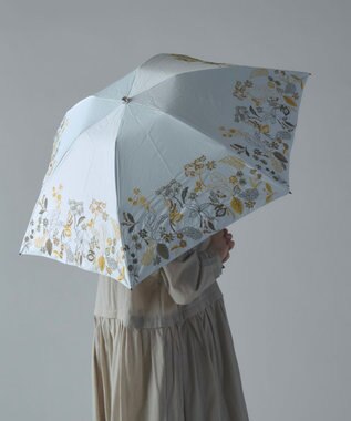 AND WOOL 〈一級遮光生地・晴雨兼用〉筆記帳刺繍の日傘 （折りたたみタイプ）