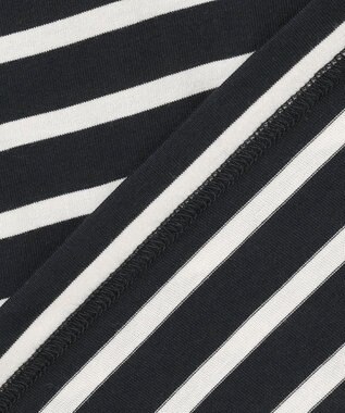 J.PRESS YORK STREET 【WOMEN】ボーダーキャップスリーブ Tシャツ ブラック系1