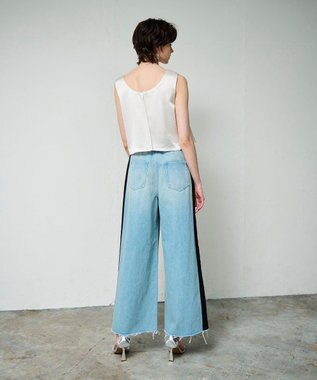 GRACE CONTINENTAL デニムワイドイージーパンツ サックス