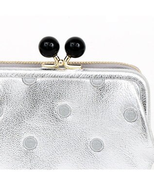 UNBILLION ペルケ perche / アクリル玉がま口2つ折り財布 シルバードット