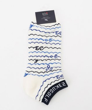 23区GOLF 【MEN】WAVEロゴボーダー アンクルソックス