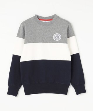 J.PRESS KIDS 【140-170cm】COMBI トリコロール トレーナー グレー×ネイビー系