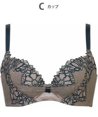 WACOAL 【リボンブラ 脇すっきり】 ブラジャー 脇高設計 着やせシルエット 谷間をメイクしてキープ Gカップまで対応 大きいサイズ レディース BRB433 /ワコール