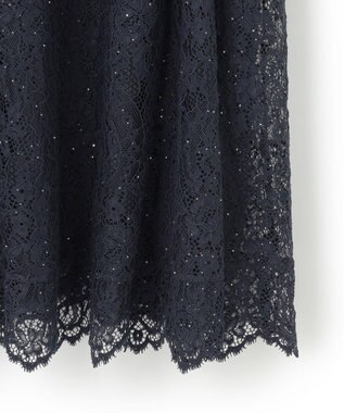 23区 【APPLAUDIR】スパンコールレース ドレス ネイビー系