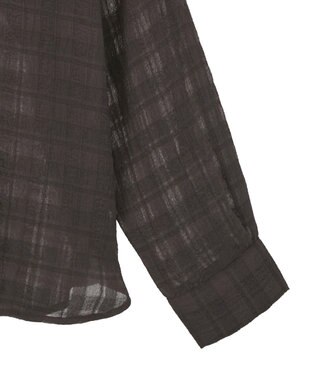 earth music&ecology シャドーチェックシャツ Brown