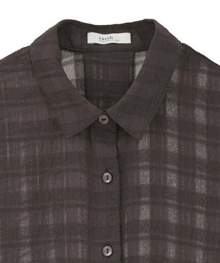 earth music&ecology シャドーチェックシャツ Brown