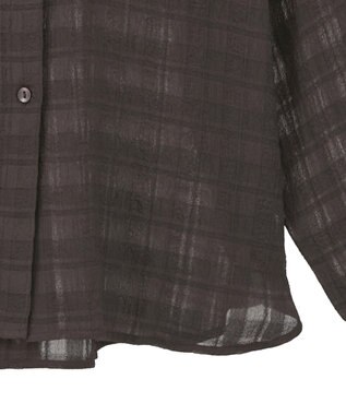 earth music&ecology シャドーチェックシャツ Brown