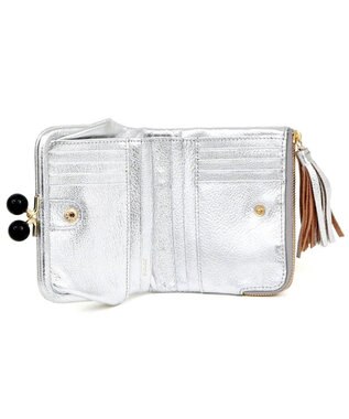 UNBILLION ペルケ perche / アクリル玉がま口2つ折り財布 シルバードット