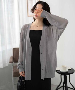 WEGO 【ユニセックス着用ITEM/紫外線対策/冷房対策】シアーカーディガン グレー