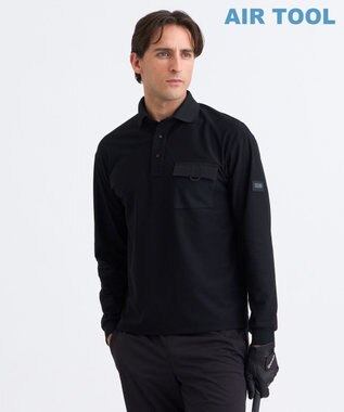 【MEN】「AIR TOOL」長袖ポケットポロシャツ