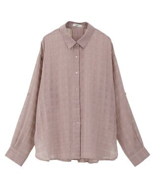 earth music&ecology シャドーチェックシャツ Pink