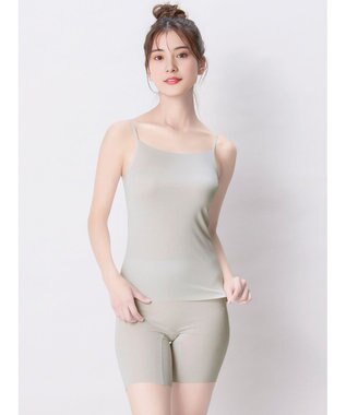 Wing インナー 【綿の贅沢オーガニック フラットタイプ】 オーガニックコットン混素材 ひびきにくく薄くて軽い キャミソール EL1048 ウイング／ワコール シェルベージュ