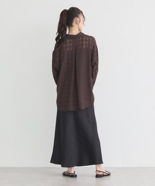 earth music&ecology シャドーチェックシャツ Brown