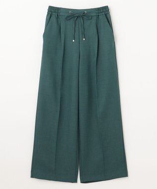 ANY 【洗濯機可能/セットアップ対応/ウエストゴム】イージィケア美脚ワイドパンツ グリーン