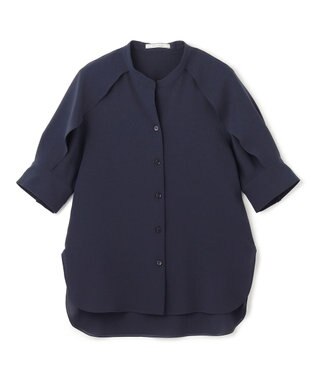 BEIGE， 【S-size】HYACINTH / スタンドカラーブラウス ネイビー系