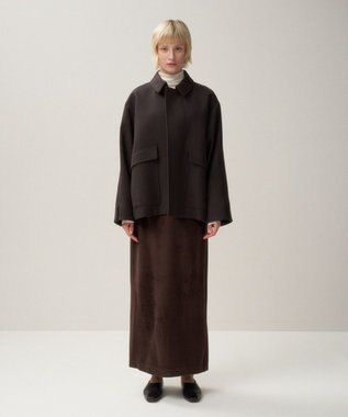 ATON SILK MOSSA | ストレートスカート BROWN