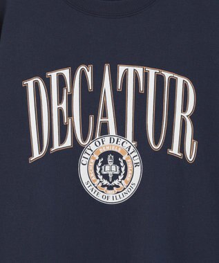 AMERICAN HOLIC カレッジロゴクラックプリント裏毛プルオーバー Navy