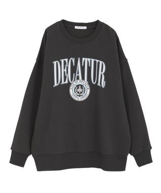 AMERICAN HOLIC カレッジロゴクラックプリント裏毛プルオーバー Charcoal Gray