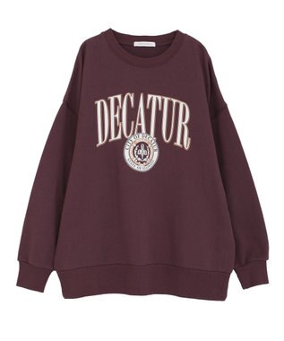 AMERICAN HOLIC カレッジロゴクラックプリント裏毛プルオーバー Brown