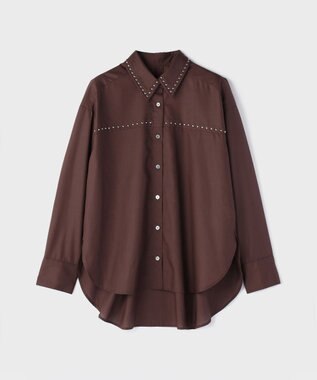 GRACE CONTINENTAL メタルホットフィットシャツ ブラウン