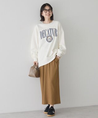 AMERICAN HOLIC カレッジロゴクラックプリント裏毛プルオーバー Off White