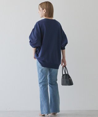 AMERICAN HOLIC カレッジロゴクラックプリント裏毛プルオーバー Navy