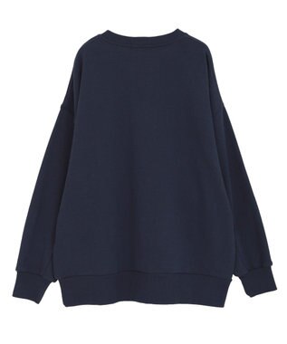 AMERICAN HOLIC カレッジロゴクラックプリント裏毛プルオーバー Navy