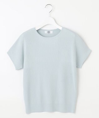 J.PRESS LADIES 【洗える】レーヨンエリートストレッチ フレンチスリーブ ニット サックスブルー系