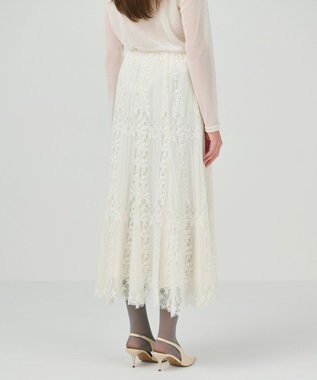 GRACE CONTINENTAL ストライプレースフレアスカート キナリ