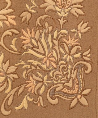 GRACE CONTINENTAL 刺繍ウールコート キャメル