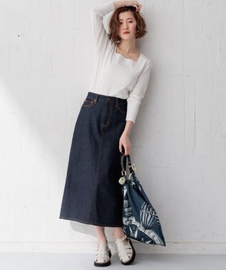 23区 L 【Oggi4月号掲載/洗える】23区DENIM ストレッチ デニムスカート ネイビー系